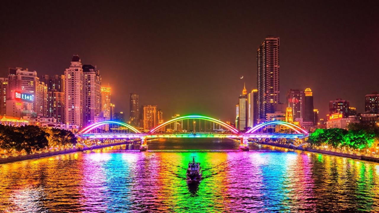 珠江夜游，珠江边上的美丽夜景高清图集赏