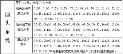 ​实用贴收藏！最新揭阳潮汕机场「机场大巴」发车时间表！